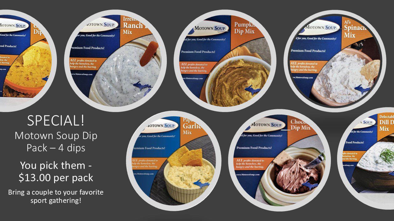 .Buy any 4 dips for $13.00